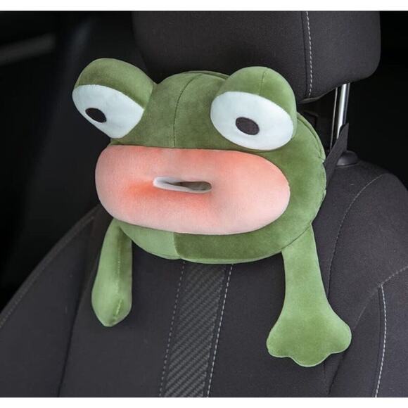 Froggy Plush Character Seat Attached Car Tissue Box - Picture 2 of 4